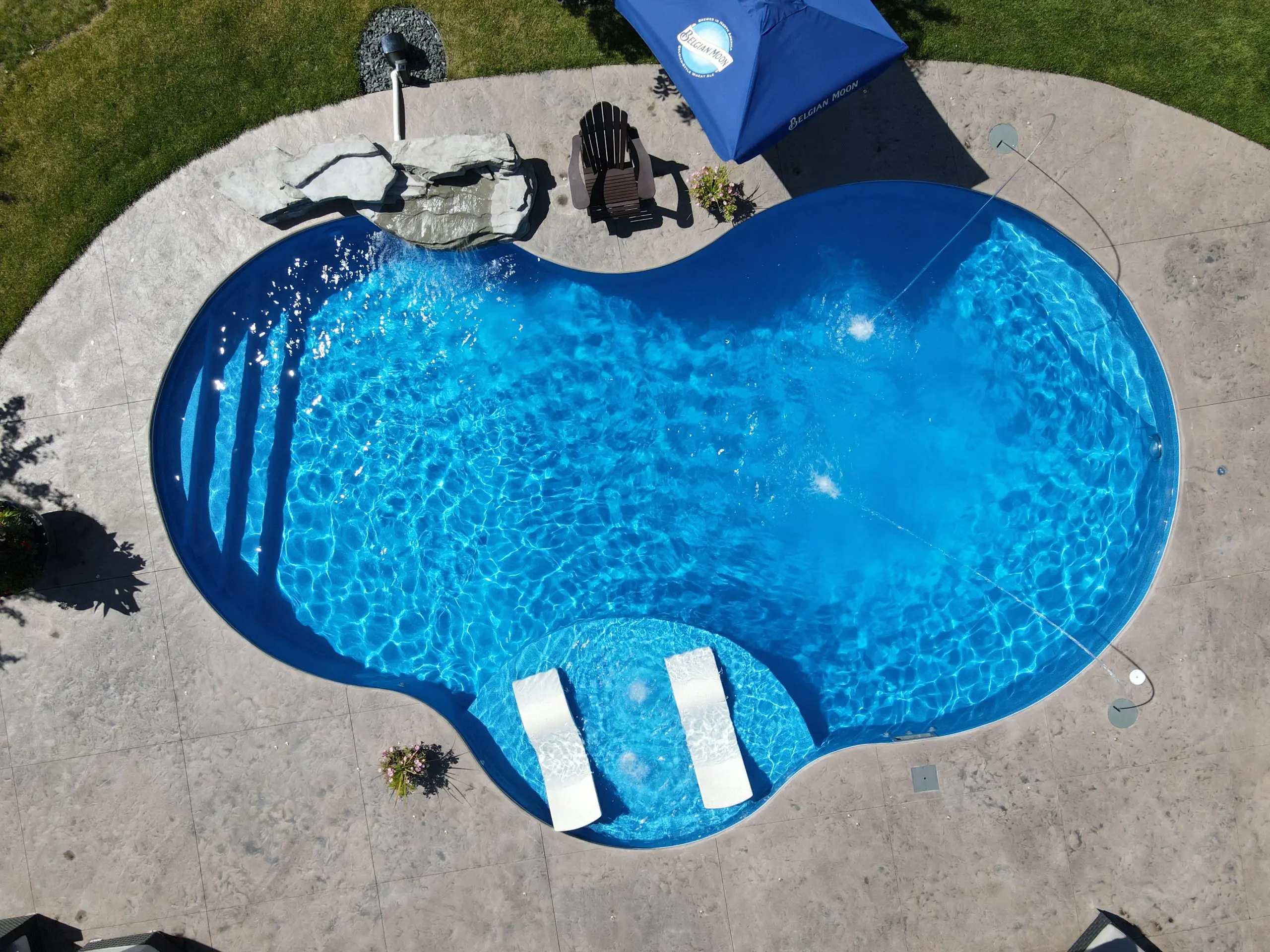 top view of pool