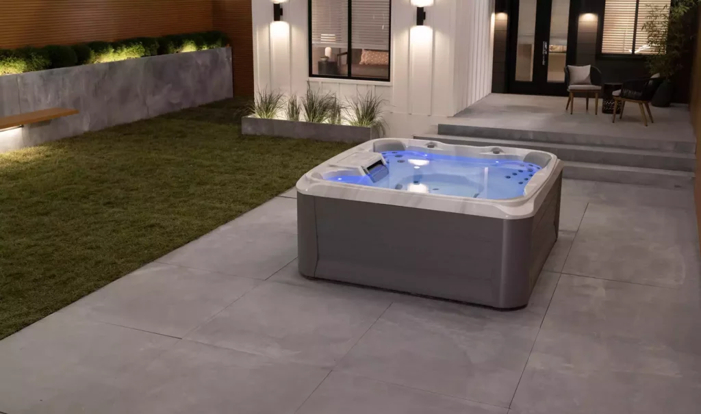 sds hot tub edison porcelain slate lifestyle night