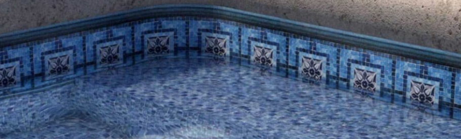 vintage blue mosaic f