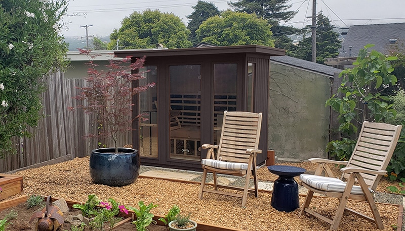sauna in backyard small space