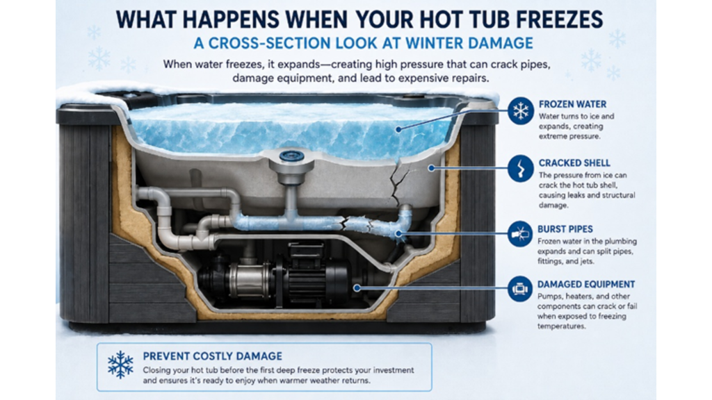 what happens when your hot tub freezes